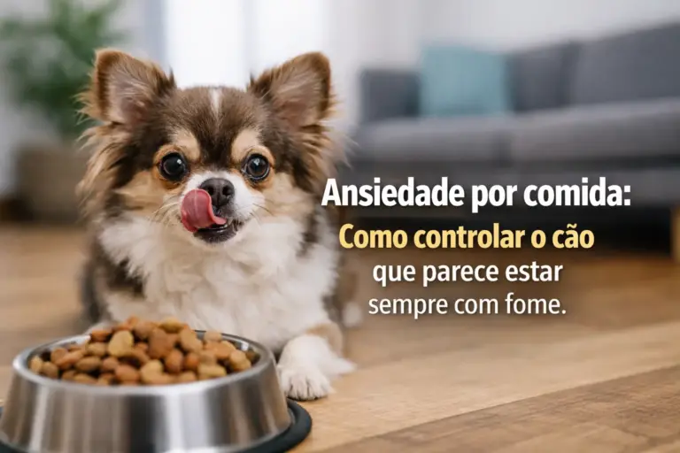 Chihuahua fofo ao lado de tigela cheia de ração