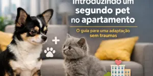 Chihuahua e gatinho introduzindo segundo pet em casa