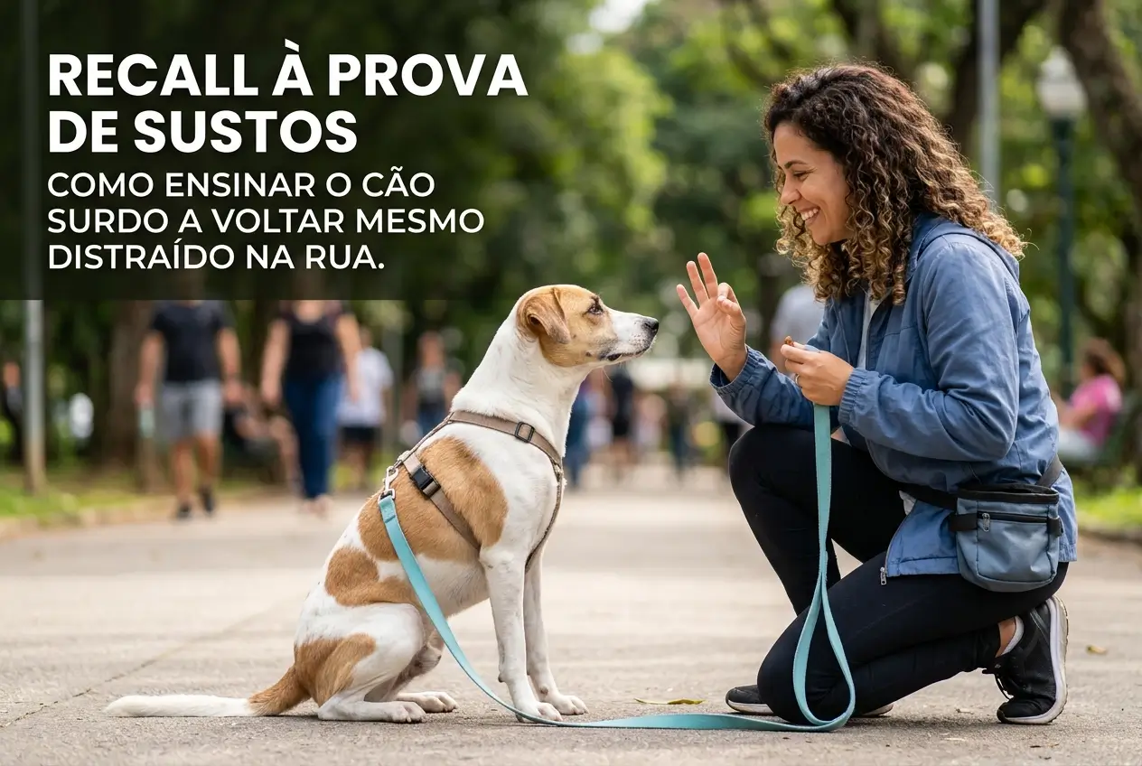 Mulher e cachorro em treino de obediência no parque